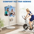thumbnail image 6 of TAVR Furniture Mobile Floor TV Stand with Shelf and Hidden Wheels for 32-65 inch TV, Height Adjustable TV Cart with Circle Base, White, 6 of 9