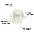 thumbnail image 4 of Hukapapa Suéter para niños y niñas suéter para niños suéter de hilo de algodón para bebé con flor pequeña bordadablanco90cm, 4 of 5