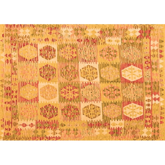 Ahgly Company Indoor Rectangle Southwestern Orange Country Area Rugs, 6' x 9'