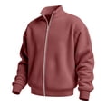 thumbnail image 5 of Eiyaclvo Zip Up Sweatshirt for Men No Hood Waffle Knit Jacket Full Zip Stand Collar Long Sleeve Fall Sweatshirt Jackets S, 5 of 7