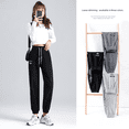 thumbnail image 2 of Pantalones casuales holgados y ajustados para mujer, pantalones negros de cintura alta para temporada de primavera, pantalones de nueve puntos a la moda, 2 of 4