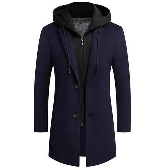 Bomber Jacket Men Winter Coat for Men Men's Winter Coat Slim Fit Long Wool Coat Business Coat With Stand-Up Collar Men's Winter Jean Jacket New Arrival Navy,M