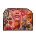 thumbnail image 2 of Xecao Vibrant Floral Collage Portrait Print 4 Slice Toaster Cover with Pockets, Small Appliance Cover, Dust and Fingerprint Protection, Machine Washable, 2 of 7