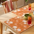 thumbnail image 4 of Tropical Palm Tree Placemats Set of 4 Orange White Plants Coastal Leaf Beach Place Mats Indoor Wipeable Table Mats Washable Cloth Dining Table Placemats for Kitchen Holiday Party Decor 13x19 Inch, 4 of 9