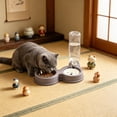 thumbnail image 5 of Cififendec 2-in-1 Pet Feeder and Waterer, 10.63"×7.09", No-Spill Cat and Dog Bowl Set, Detachable Food and Water Station for Small Pets with Auto Water Refill(Purple), 5 of 5