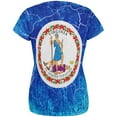 thumbnail image 2 of Virginia Vintage Distressed State Flag All Over Womens T Shirt Multi MD, 2 of 2