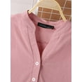 thumbnail image 2 of ZANZEA Womens Blouses V-Neck Short Sleeve Button Down Front Shirt Top, 2 of 9