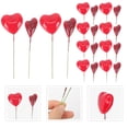 thumbnail image 2 of Shisuyan 40 Pcs Inserts de Gâteau en Forme de Cœur Mousses Rouges Décorations de Gâteau pour la Saint-Valentin, 2 of 8