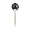 thumbnail image 3 of Angara Tahitian Cultured Pearl Ring with Graduated Diamonds in 14K Rose Gold for Women | June Birthstone Jewelry for Her, 3 of 8