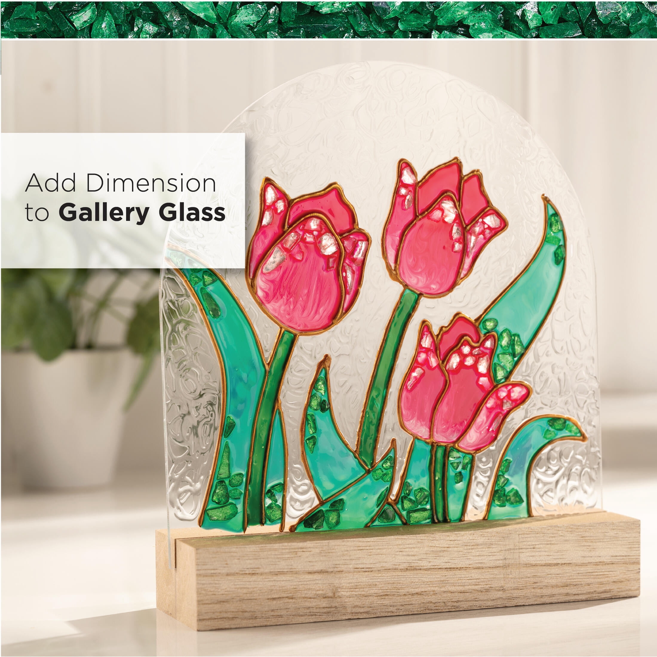 (2 pack) Plaid Fragment Effects Tabletop Arch Surface, 8" x 7"