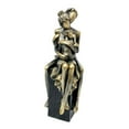 thumbnail image 4 of Figura de familia de 3, estatua de padres e hijos, adorno para decoración del hogar, figura familiar Oro negro, 4 of 9