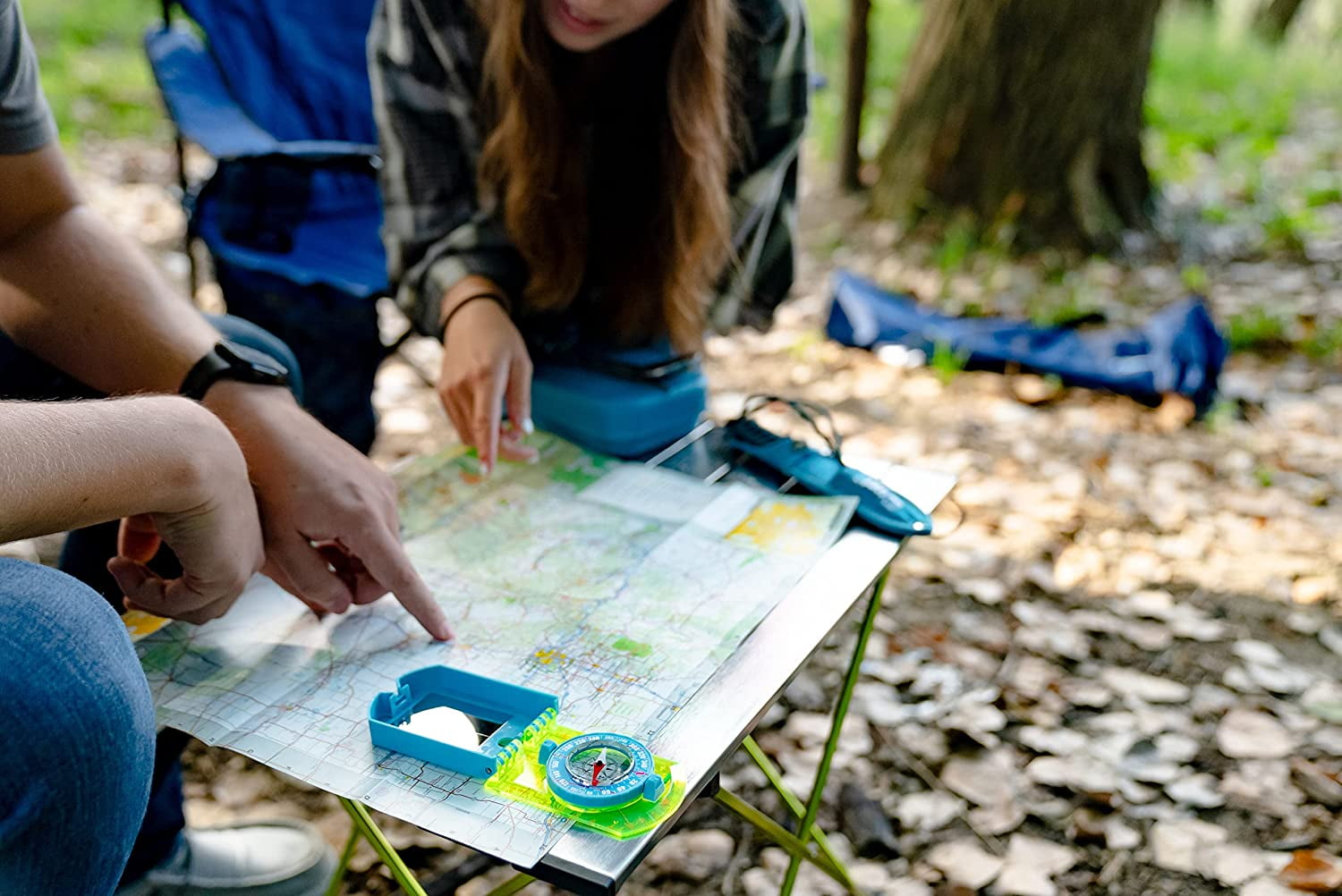 UST Hi Vis Folding Map Compass - Navigate Safely with High Visibility