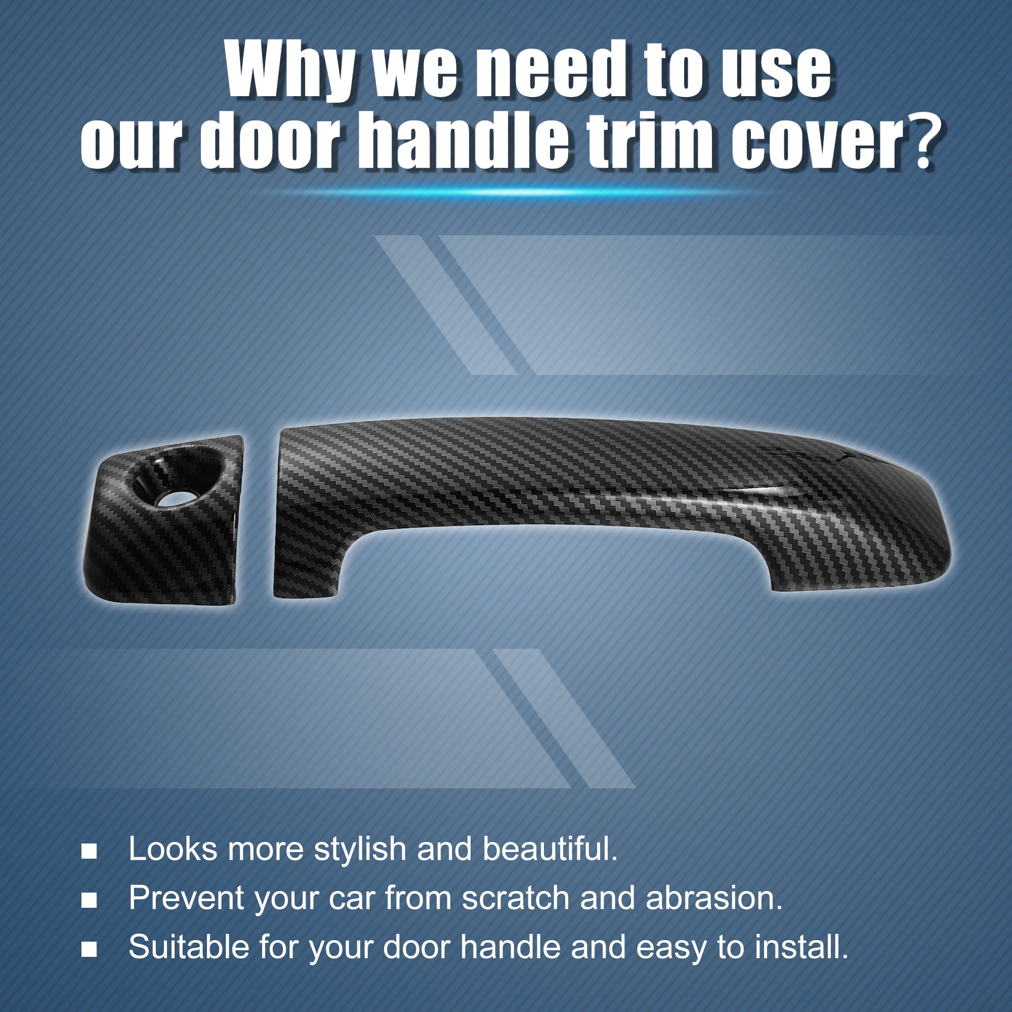 Unique Bargains 8pcs ABS Exterior Door Handle Cover for Toyota Tundra 2007-2020