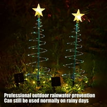 2PC Solar Spiral Tree LightsSolar Waterproof LED Christmas Tree Decoration Light,8 Lighting Modes Christmas Decoration for Home Garden Lawn Patio Yard (Color White)
