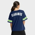 thumbnail image 2 of Women's Fanatics College Navy Seattle Seahawks Redzone Curl Route T-Shirt, 2 of 5