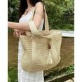thumbnail image 5 of Kukuzhu Women Straw Shoulder Handbag Straw Tote Bag with Tassel Large Summer Beach Bag Woven Handmade Shoulder Bag Purse, 5 of 7