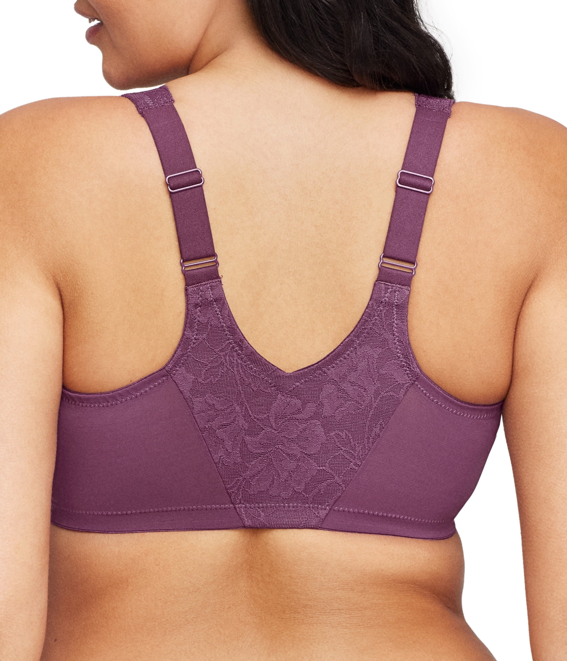 Glamorise Lacey T-Back Front-Closure WonderWire Underwire  Bra 9246 (Women's & Women's Plus)