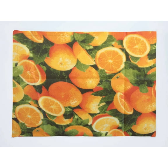 Orange Slices Print Cotton Dinner Table Placemats Holiday Home Decoration 13" x 19" (Pack of 4)