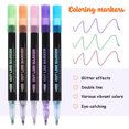 thumbnail image 3 of Toyvian 24pcs Glitter Markers Shimmer Outline Pens for Coloring, Painting, Crafting, Cards and Art Projects, 3 of 10