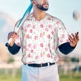 thumbnail image 5 of Rateoe Tulips Flowers Pattern Men’s Baseball Short Sleeve Polo Shirt, Midweight Men's Shirt Golf Shirt Polo Shirts Quick Dry Short-Large, 5 of 7