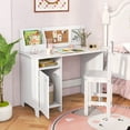 thumbnail image 4 of Costway Kids Study Desk Chair Children Table & Chair Set with Whiteboard White, 4 of 10