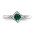thumbnail image 4 of Sterling Silver Stackable Expressions Polished Cr. Emerald & Dia Ring, 4 of 6