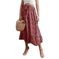 thumbnail image 2 of Txlixc, vestido Floral de verano para mujer, cintura alta, bohemio, fluido, falda oscilante, informal, línea A, cintura elástica, lazo, volante, longitud media, vestido de playa Txlixc  Casual, 2 of 6