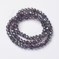thumbnail image 2 of Electroplate Transparent Glass Beads Strands Half Green Plated Faceted Rondelle Slate Blue 8x6mm Hole: 1mm about 63~65pcs/strand 39~40cm, 2 of 2