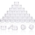 thumbnail image 1 of 5 Gram Sample Containers with Lids, 100 Count 5ML Clear Sample Jars, Empty Lip Balm Containers with Lids, Small Makeup Travel Containers for Glitter, Lotion, Cream, Beads, with Labels, Mini Spatulas, 1 of 8