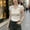 #631-White, variant on Women's V-Neck Blouse, Solid Color Waist-Defining Slim Fit, Short Sleeve for Casual and Office Wear