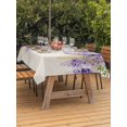 thumbnail image 3 of Outdoor Tablecloth with Umbrella Hole for Patio/Picnic/Party/Camping, Purple Weeping Floral Waterproof Table Cloth Rectangle Table Cover Washable, Spring Summer Pastoral Flowers Rustic (60"x 84"), 3 of 8