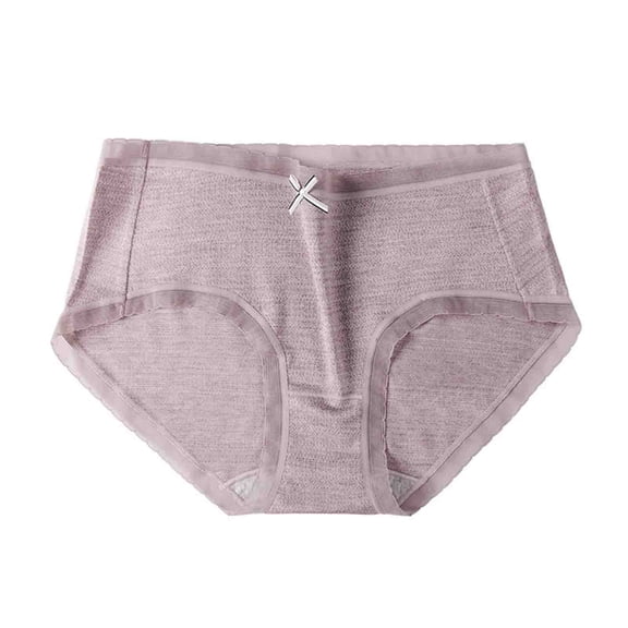 Besolor Women's Seamless Cotton Underwear Lace Mid Waist Stretch No Show Panties Soft Girls Breathable Hipster Briefs