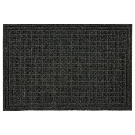 Mohawk Home Waffle Grid Impression Low Pile Non-Slip Indoor/Outdoor Door Mat, Onyx, 1' 6" x 2' 6"