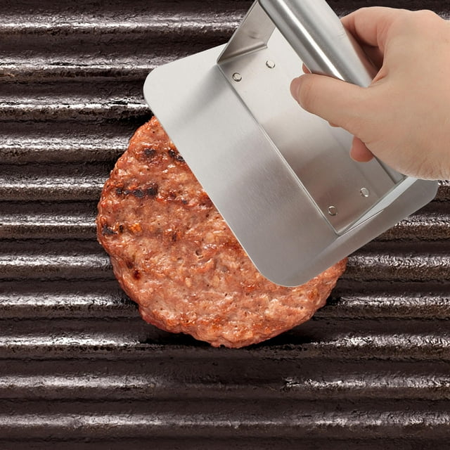 CATIEBYE Grill Press Stainless Steel Square Tool for Home Cooks in Outdoor BBQ 1Pcs