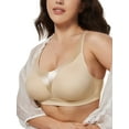 thumbnail image 4 of Deyllo Women Minimizer Bras Wireless No Padded Bra Support Underwire Soft Breathable Daily Beige Bra 38DD, 4 of 4