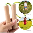 thumbnail image 2 of Corde à Sauter pour Enfants Corde en Coton Réglable Corde Tressée D\'entraînement Physique et Manche en Bois pour Activité Extérieure, Fête, Exercice, 2 of 6