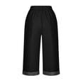 thumbnail image 4 of Ashirexll Womens Summer Pants, Capri Pants for Women, Casual Solid Color Elastic Waist Pocket Summer Trousers, 4 of 6