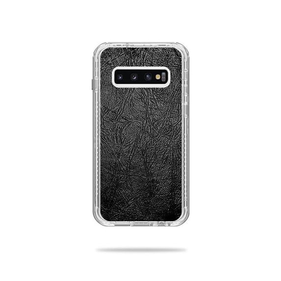 MightySkins LIFNESA10-Black Leather Skin for Lifeproof Next Case Samsung Galaxy S10 - Black Leather