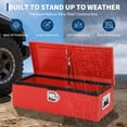 thumbnail image 3 of 30x13x10in Steel Truck Bed Tool Box with Diamond Plate Side Handle and Lock Keys Portable Storage Organizer for Pickup RV Trailer Red, 3 of 7