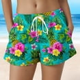 thumbnail image 2 of COMVALUE Women Drawstring Board Shorts Floral Beach Swim Shorts Summer Swim Trunks with Pockets (Mint Green, M), 2 of 5