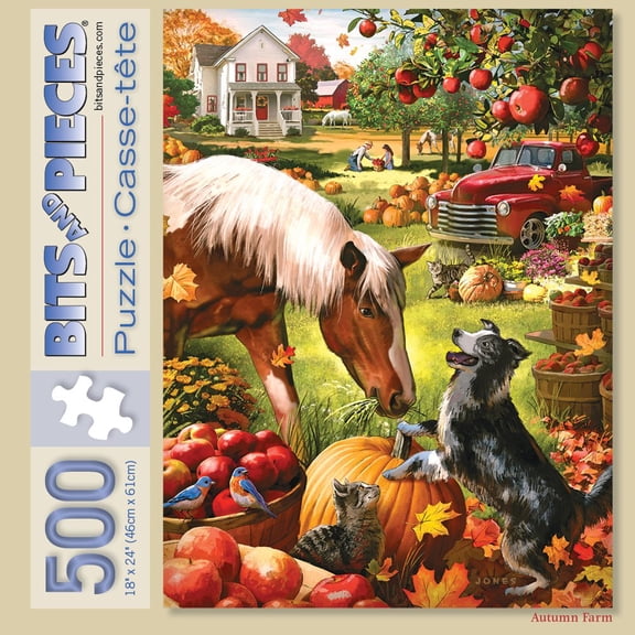 Bits and Pieces 500 Piece Jigsaw Puzzle for Adults ‘Autumn Farm’ by Larry Jones 18” x 24”
