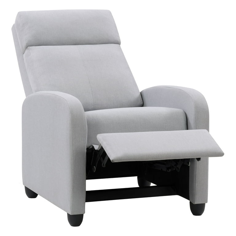 CorLiving Recliner Chair with Extending Foot Rest, Light Grey