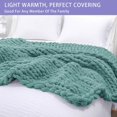 thumbnail image 3 of Chunky Knit Blanket Throw x Hand Knitted Chenille Throw Blanket Small Soft Thick Yarn Cable Knit Blanket Cute Rope Knot Crochet Throw Blankets for Couch Bed Sofa (Light ), 3 of 7