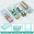 thumbnail image 3 of SUMMIT 6 Pack Clear Drawer Organizer Set, Acrylic Drawer Storage Trays, Storage Bins for Makeup, Cosmetics, Jewelries, Utensils, Gadgets, Office, Sea Blue, 3 of 14