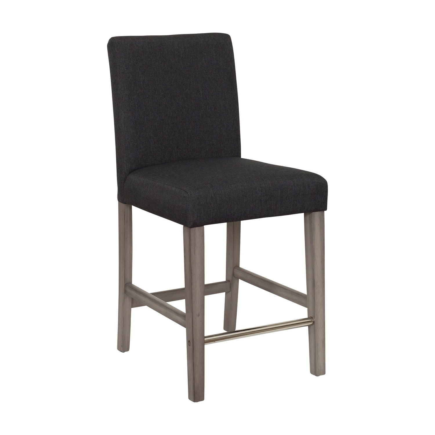 CorLiving Laura Fabric Upholstered Indoor Counter Height Bar Stools with High Backs, Dark Grey