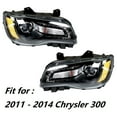 thumbnail image 4 of 2pcs Headlights Assembly Black Headlamp Housing Fit for 2011 2012 2013 2014 Chrysler 300, Front Left & Right, 4 of 6