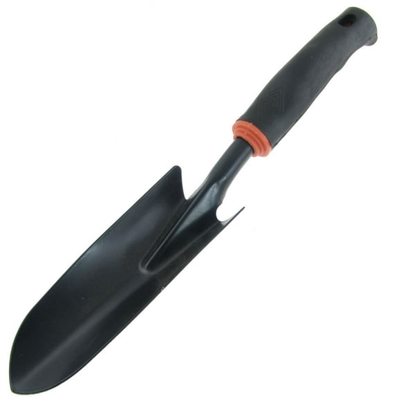 Unique Bargains Garden Transplant Rubber Handle Metal Portable Digging Trowel Shovel Spade Black