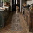 thumbnail image 4 of BERTHMEER 2x8 Runner Rug for Hallway Entryway Dark Brown Vintage Carpet Non-Slip Washable Soft Low Pile Traditional Oriental Distressed Throw Rug for Bedroom Bathroom Laundry, 4 of 5
