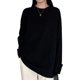 thumbnail image 3 of FindThy Camiseta casual con cuello redondo para mujer, manga larga, color sólido, blusas, 3 of 5