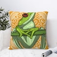 thumbnail image 4 of Cartoon Green Frog Throw Pillow Covers Decorative Pillowcases for Bed Couch Home Decor Car Sofa 16x16, 4 of 6